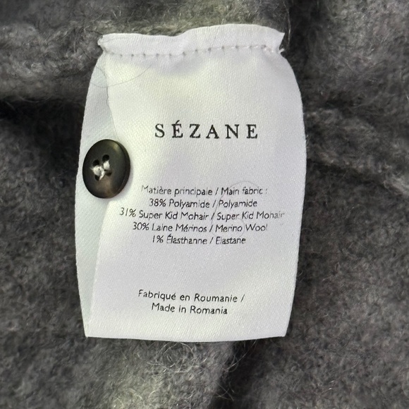 Sezane Leon Jumper Mohair Wool Sweater Gray Women’s Size Small - Picture 11 of 13
